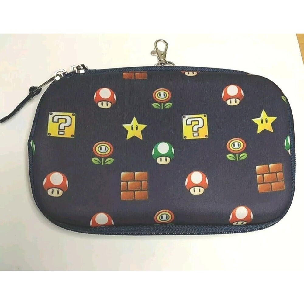 Nintendo Super Mario Bros Blue Pencil Game Gadget Puff Clip Zip Case